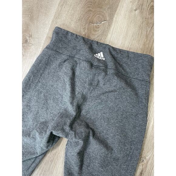 Adidas 3-Stripes Leggings Gray Cotton‎ Blend Mid Rise Women's Medium Activewear - Picture 8 of 8